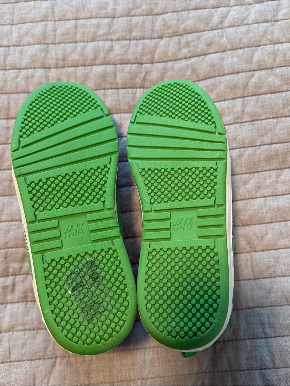 NWT H&M White and Green Minecraft Slip On Sneakers